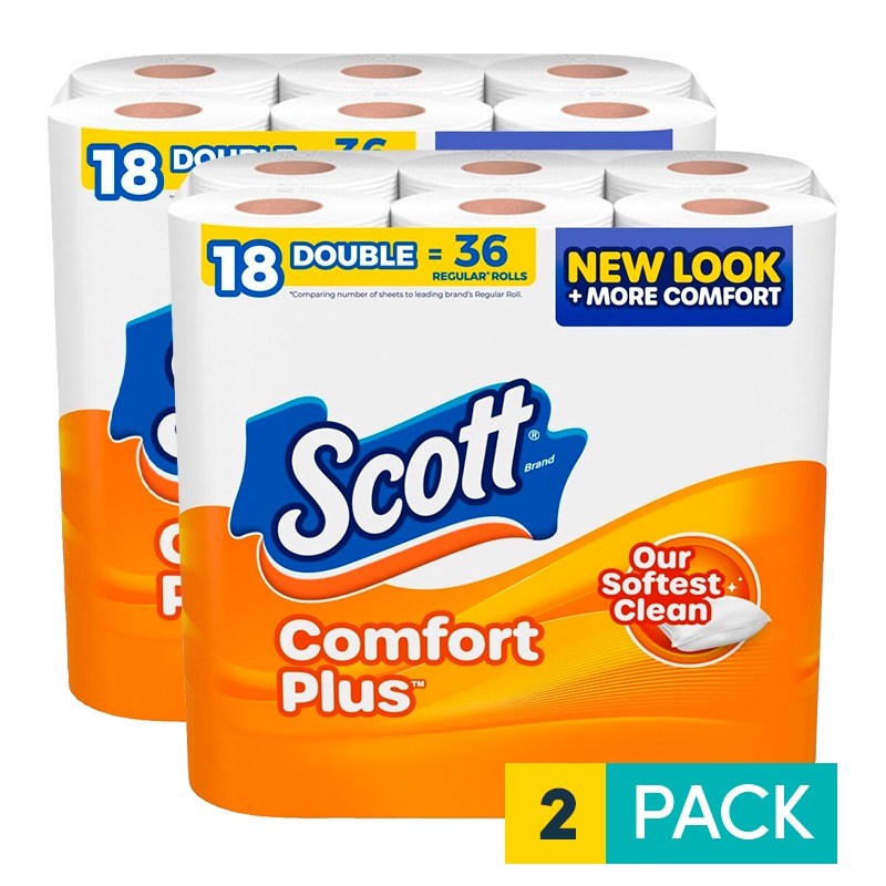 thumbnail image 2 of Scott ComfortPlus Toilet Paper – 12 Double Rolls, 231 Sheets Per Roll, Septic Safe, 1-Ply 2 of 5